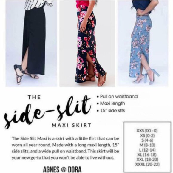 Agnes & Dora Floral Side Slit Maxi Skirt - Picture 3 of 5